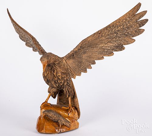 Russian carved spread winged eagle