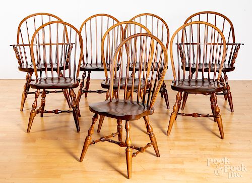 Set of eight Nichols & Stone Windsor chairs.