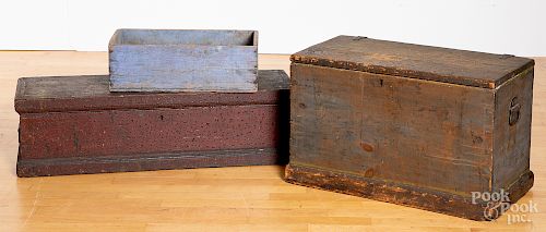 Two painted tool chests, etc.