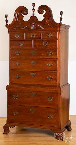 Pennsylvania Chippendale walnut chest on chest