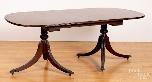 Federal mahogany double pedestal dining table