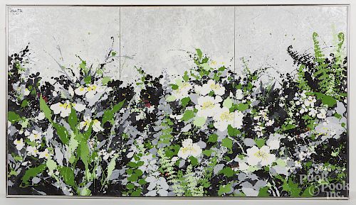 Tatsuo Ito, acrylic on paper triptych