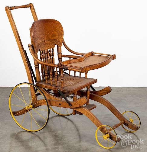 Victorian child's combination stroller/highchair