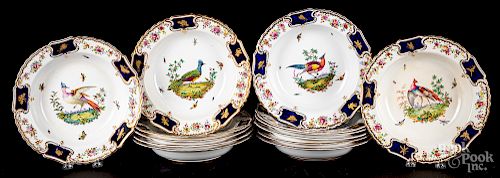 Set of thirteen Copelands porcelain soup bowls