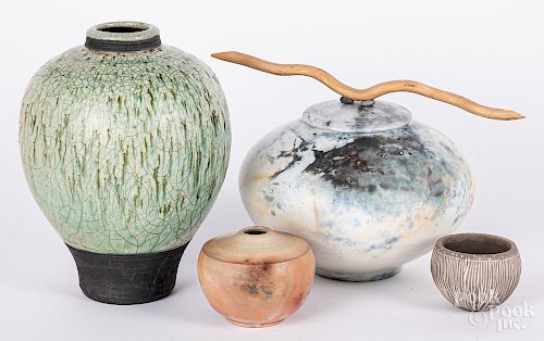 Brenda McMahon studio pottery covered jar, etc.