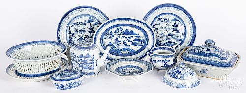 Collection of Chinese blue and white export Canton