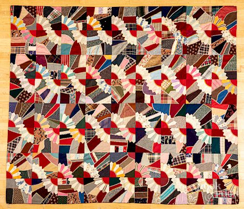 Four patchwork quilts