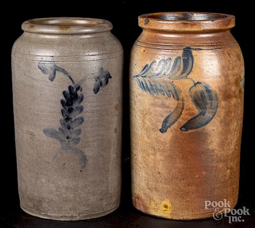 Two Pennsylvania stoneware jars