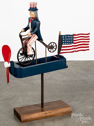 Contemporary painted Uncle Sam whirligig