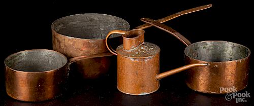 Group of copper cookware