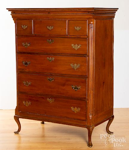 Chippendale cherry tall chest