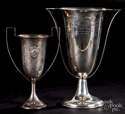 Two sterling silver trophies