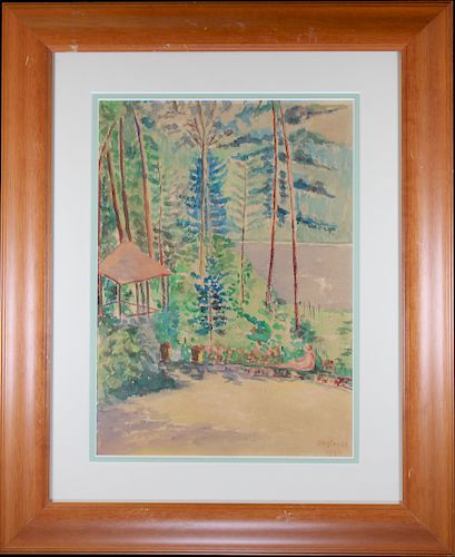 "The Lake, East Gloucester Mass" 1940 Watercolor
