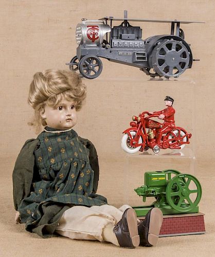 Group of reproduction toys, to include a motorcyc