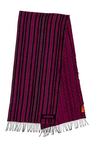 Missoni Pink and Black Scarf, 1990-2000s
