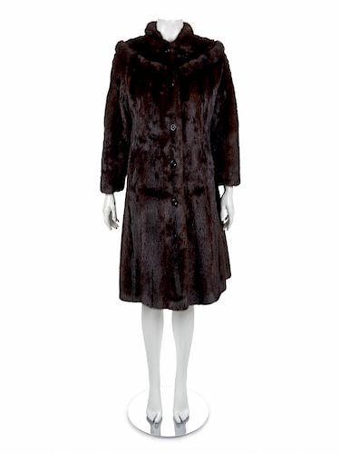 Long Brown Mink Coat, 1970-80s