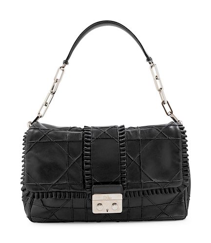 A Christian Dior Black Leather Handbag
