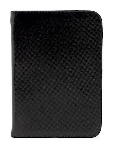 Bottega Veneta Black Leather Notebook