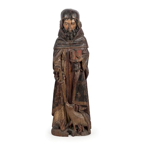 Continental Carved Figure of St. Anthony the Abbot