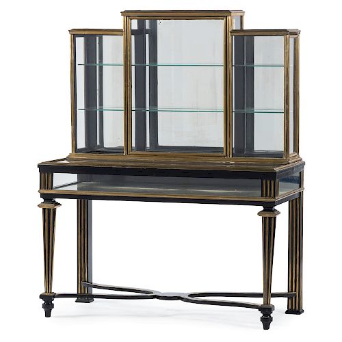 French Brass and Lacquered Vitrine