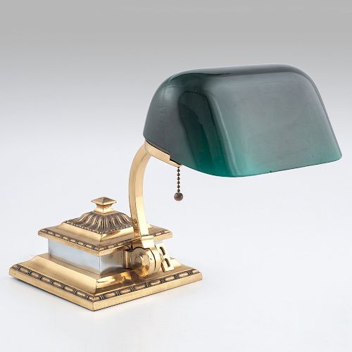 Rare Emeralite Roll Top Lamp 