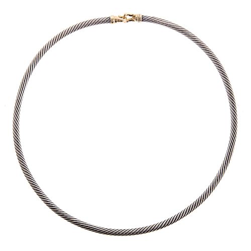 A Ladies D. Yurman Cable Necklace with 18K