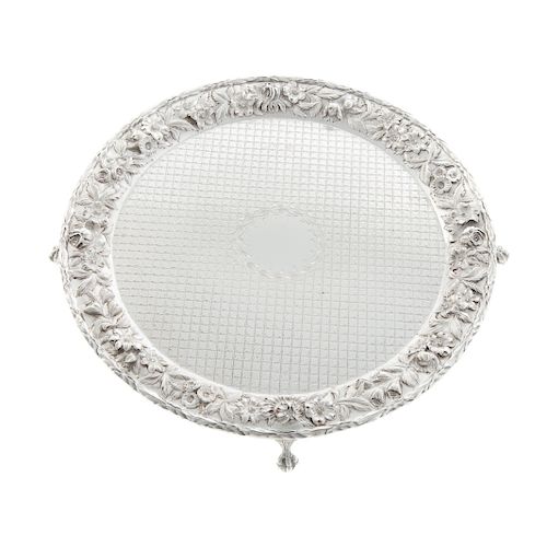 Kirk Repousse Sterling Round Waiter Tray