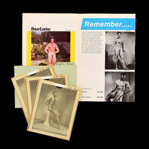 3 Bruce Bellas Nude Male Photos, Negatives, Catalog & Ephemera