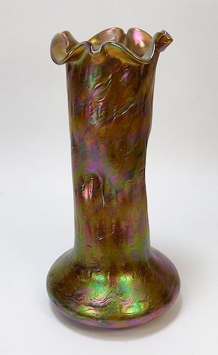 Kralik Draped Bohemian Art Glass Vase