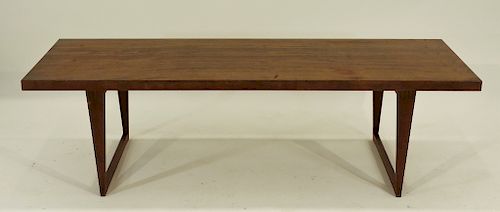 Danish Modern Solid Walnut Tapered Leg Sofa Table