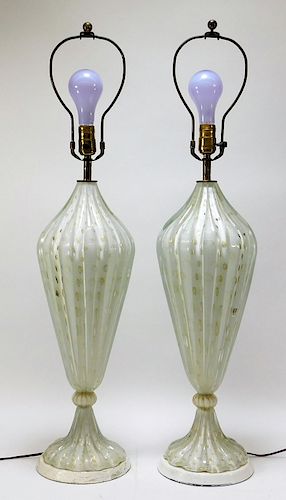 Pr. Monumental Barovier & Toso Aventurine Lamps