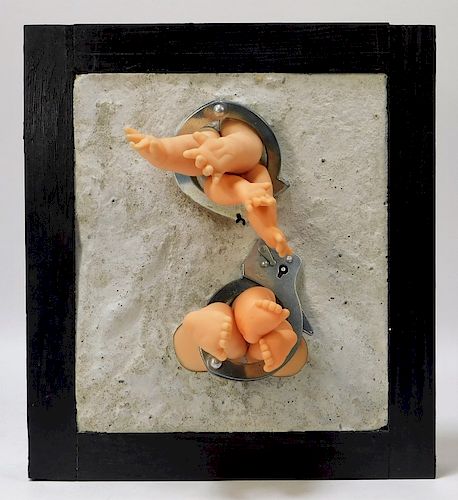 Fred Feldmesser Baby Doll Handcuffs Wall Sculpture