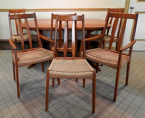 MCM Danish Modern Rasmus Dining Table & Chairs