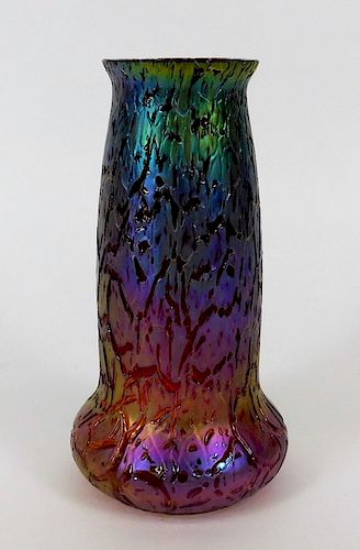 Kralik Iridescent Crackle Bohemian Art Glass Vase
