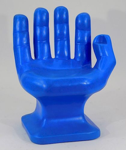 RMIC Blue Plastic Molded Hand Chair