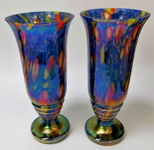 PR Kralik Iridescent Millefiori Bohemian Art Glass