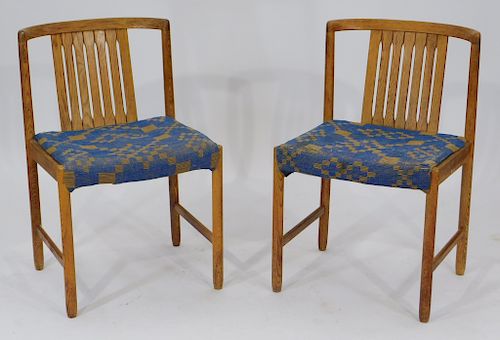 Pair Bodafors Scandinavian MCM Wooden Chairs