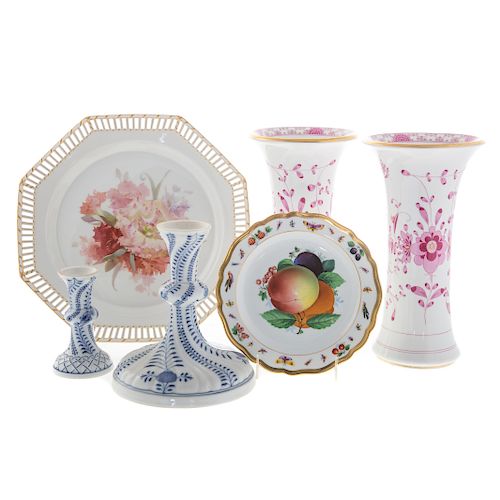 Five Meissen Porcelain Articles & KPM Plate