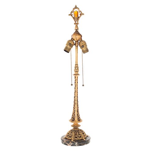 Continental Art Nouveau Manner Gilt Metal Lamp