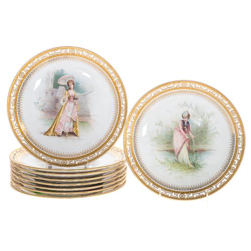Nine Minton China Cabinet Plates By A. Boullemier