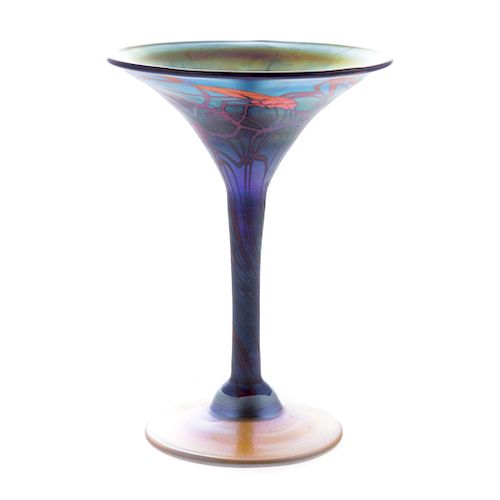 American Opalescent Art Glass Compote