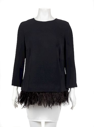 Escada Blouse with Feather Trim, 1990-2000s