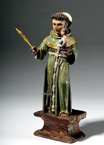 19th C. Mexican Santo - St. Anthony of Padua w/ Christ