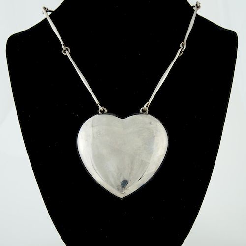 Astrid Fog for Georg Jensen Sterling Silver Heart Necklace 126