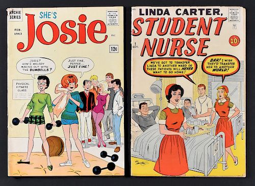 Grp: 2 Comic Books "Linda Carter Student Nurse" and "She's Josie"