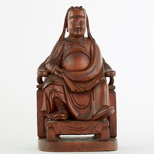 Contemporary Carved Wooden Buddha