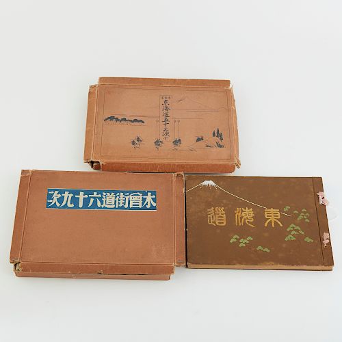 3 Japanese Books relating to Woodblocks and Photographs