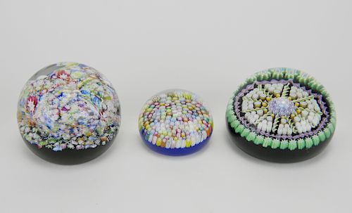 3 Perthshire Art Glass paperweights