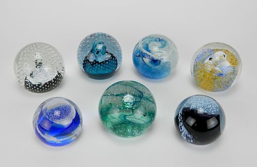 7 Caithness Art Glass paperweights