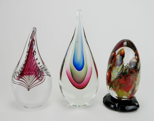 3 Art Glass sculptures